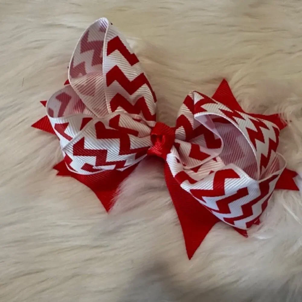 Red & White Chevron Double stacked 5